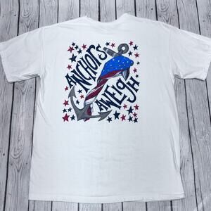 Anchors Away White Short Sleeve T-Shirt Size Large